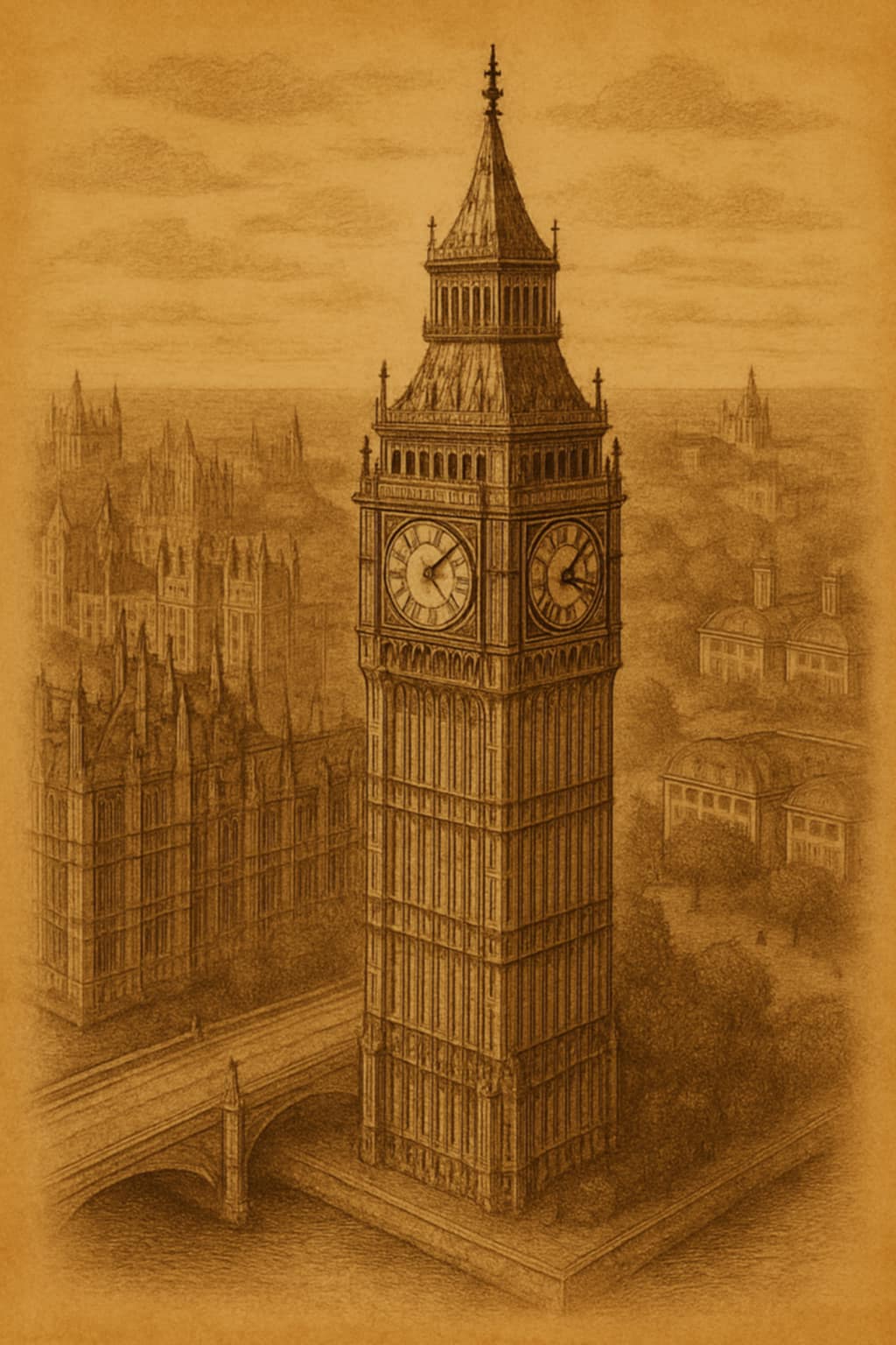AI-afbeelding Big Ben in moderne Londen-stijl
